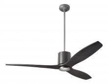 Modern Fan Co. LLX-GTGY-54-EB-NL-RC - LeatherLuxe DC Fan; Graphite Finish with Gray Leather; 54" Ebony Blades; No Light; Remote Contro