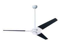 Modern Fan Co. TOR-GW-62-BK-NL-001 - Torsion Fan; Gloss White Finish; 62" Black Blades; No Light; Fan Speed Control