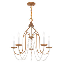 Livex Lighting 40795-48 - 5 Lt Antique Gold Leaf Chandelier