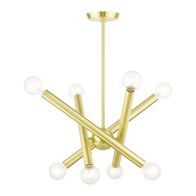 Livex Lighting 45584-12 - 8 Lt Satin Brass  Chandelier