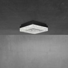 Schonbek Beyond BFM39212-BK - Whisper 12in LED 3000K/3500K/4000K 120V-277V Flush Mount in Black with Optic Haze Quartz