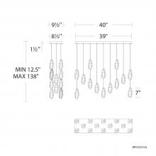 Schonbek Beyond BPD20214LO-BK - Martini 14 Light 120-277V Multi-Light Pendant (Linear Canopy) in Black with Clear Optic Crystal