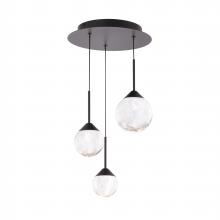 Schonbek Beyond BPD40203-BK - Quest 3 Light LED 3000K/3500K/4000K 120V-277V Multi-Light Pendant in Black with Clear Radiance Cry