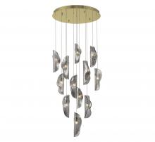 Lib & Co. US 10164-019-07 - Sorrento, 12 Light round LED Chandelier, Smoke, Gold Canopy