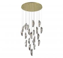 Lib & Co. US 10167-019-07 - Sorrento, 21 Light Round LED Chandelier, Smoke, Gold Canopy