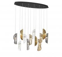 Lib & Co. US 12034-024-02 - Sorrento, 12 Light Oval LED Chandelier, Mixed with Copper Leaf, Black Canopy