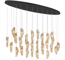 Lib & Co. US 12221-018-02 - Sorrento, 28 Light Oval LED Chandelier, Amber, Black Canopy