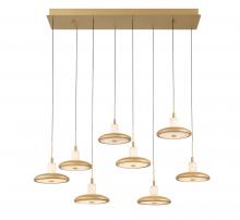 Lib & Co. US 12258-030 - Mantova, 8 Light Rectangular LED Chandelier, Painted Antique Brass