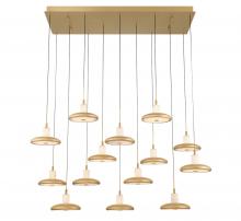 Lib & Co. US 12259-030 - Mantova, 14 Light Rectangular LED Chandelier,Painted Antique Brass