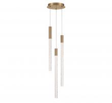 Lib & Co. US 12270-037 - Gravina , 3 Light LED Chandelier, Brushed Brass, Clear Crystal