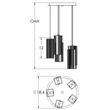 Hammerton  CHB0020-05-MB-0-C01-E2 - Downtown Mesh Round 5pc Multi-Pendant