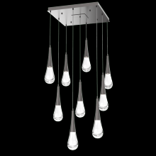 Hammerton  CHB0078-09-GP-C-C01-L3 - Raindrop Square 9pc Multi-Pendant