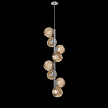 Hammerton  CHB0086-T8-CS-FB-001-L3 - Luna 8pc Twisted Vine-Classic Silver-Floret Inner - Bronze Outer-Threaded Rod Suspension-LED 3000K