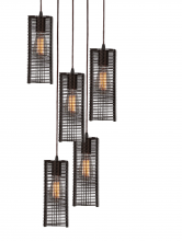 Hammerton  CHB0020-05-GP-0-C01-E2 - Downtown Mesh Round 5pc Multi-Pendant