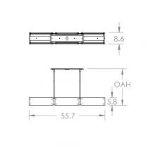 Hammerton  PLB0044-56-MB-FS-001-E2 - Textured Glass Linear - 56-Inch