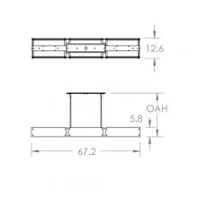 Hammerton  PLB0044-67-MB-SG-001-L1 - Textured Glass Linear - 67-Inch (LED)