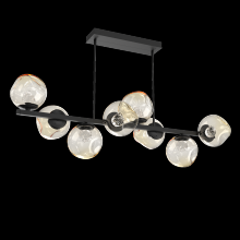 Hammerton  PLB0086-T8-MB-FA-001-L1 - Luna 8pc Twisted Branch-Matte Black-Floret Inner - Amber Outer-Threaded Rod Suspension-LED 2700K