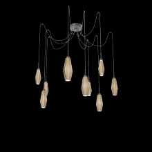 Hammerton  SCB0049-09-GP-RB-C01-L1 - Aalto Round 9pc Swag Multi-Pendant