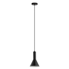 Eglo 62985A - 1x60W Mini Pendant w/ Black exterior and White interior finish