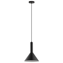 Eglo 62998A - 1x60W Mini Pendant w/ Black exterior and White interior finish