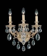 Schonbek 1870 5643-48H - Milano 3 Light 120V Wall Sconce in Antique Silver with Heritage Handcut Crystal