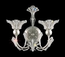 Schonbek 1870 7855-48S - Rivendell 2 Light 120V Wall Sconce in Antique Silver with Clear Crystals from Swarovski