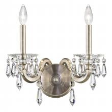 Schonbek 1870 S7602N-48R - Napoli 2 Light 120V Wall Sconce in Antique Silver with Radiance Crystal