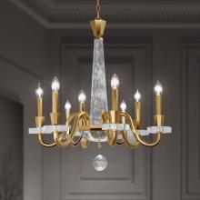 Schonbek 1870 S9334-26OH - Amadeus 8 Light 120V Chandelier in French Gold with Optic Haze Quartz