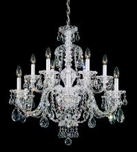 Schonbek 1870 3601-40R - Sterling 12 Light 120V Chandelier in Polished Silver with Heritage Handcut Crystal