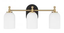 Craftmade 60303-FBSB - Council 3 Light Vanity in Flat Black/Satin Brass