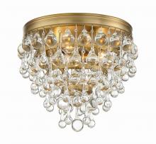 Crystorama 135-VG - Calypso 3 Light Crystal Teardrop Vibrant Gold Flush Mount