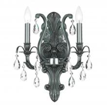 Crystorama 5563-PW-CL-MWP - Dawson 2 Light Hand Cut Crystal Pewter Sconce