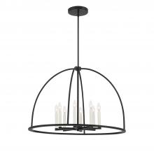 Crystorama ABB-3008-BK - Abbott 8 Light Black Lantern Chandelier