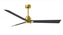 Matthews Fan Company AKLK-BRBR-BK-56 - Alessandra 3-blade transitional ceiling fan in brushed brass finish with matte black blades. Optim