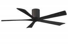 Matthews Fan Company IR5H-TB-BK-60 - Irene-5H five-blade flush mount paddle fan in Textured Bronze finish with 60” solid matte black