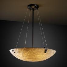 Justice Design Group PNA-9662-35-WAVE-MBLK-F5 - 24" Pendant Bowl w/ CONCENTRIC SQUARES FINIALS