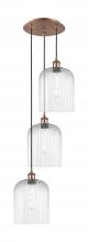 Innovations Lighting 113B-3P-AC-G559-8CL - Bridal Veil - 3 Light - 12 inch - Antique Copper - Cord Hung - Multi Pendant