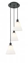 Innovations Lighting 113B-3P-BK-GBC-81 - Berkshire - 3 Light - 15 inch - Matte Black - Cord Hung - Multi Pendant