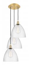 Innovations Lighting 113B-3P-SG-GBD-124 - Bristol - 3 Light - 19 inch - Satin Gold - Cord Hung - Multi Pendant