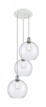 Innovations Lighting 113B-3P-WPC-G124-10 - Athens - 3 Light - 17 inch - White Polished Chrome - Cord Hung - Multi Pendant