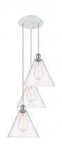 Innovations Lighting 113B-3P-WPC-GBC-122 - Berkshire - 3 Light - 19 inch - White Polished Chrome - Cord Hung - Multi Pendant