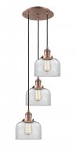 Innovations Lighting 113F-3P-AC-G72 - Cone - 3 Light - 14 inch - Antique Copper - Cord hung - Multi Pendant