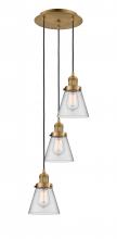 Innovations Lighting 113F-3P-BB-G62 - Cone - 3 Light - 13 inch - Brushed Brass - Cord hung - Multi Pendant