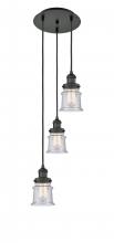 Innovations Lighting 113F-3P-BK-G184S - Canton - 3 Light - 12 inch - Matte Black - Cord hung - Multi Pendant