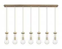 Innovations Lighting 127-451-1P-BB-G451-4CL - Owego - 7 Light - 49 inch - Brushed Brass - Linear Pendant