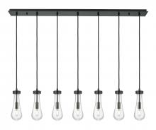 Innovations Lighting 127-451-1P-BK-G451-4CL - Owego - 7 Light - 49 inch - Matte Black - Linear Pendant