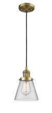 Innovations Lighting 201C-BB-G62 - Cone - 1 Light - 6 inch - Brushed Brass - Cord hung - Mini Pendant