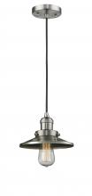 Innovations Lighting 201C-SN-M2 - Railroad - 1 Light - 8 inch - Brushed Satin Nickel - Cord hung - Mini Pendant