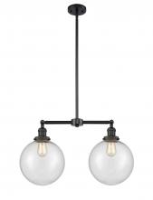 Innovations Lighting 209-BK-G204-10 - Beacon - 2 Light - 25 inch - Matte Black - Stem Hung - Island Light