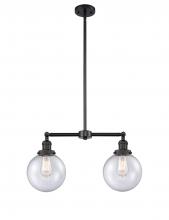 Innovations Lighting 209-BK-G204-8 - Beacon - 2 Light - 25 inch - Matte Black - Stem Hung - Island Light